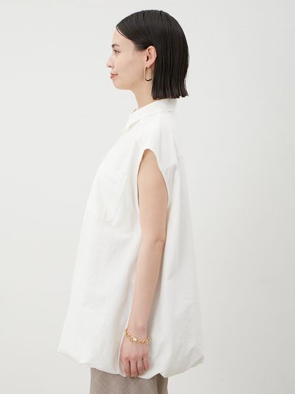 「Mila Owen」 ノースリーブシャツ ONE SIZE ホワイト レディース Mila Owen ブラウス シャツ ノースリーブシャツカーブサテン