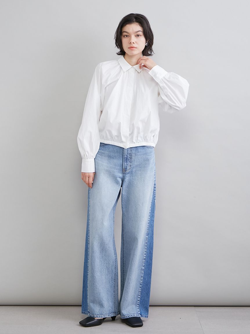 クロップドギャザーバルーンシャツ(シャツ)｜トップス｜Mila Owen