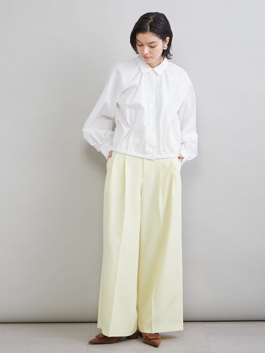 クロップドギャザーバルーンシャツ(シャツ)｜トップス｜Mila Owen