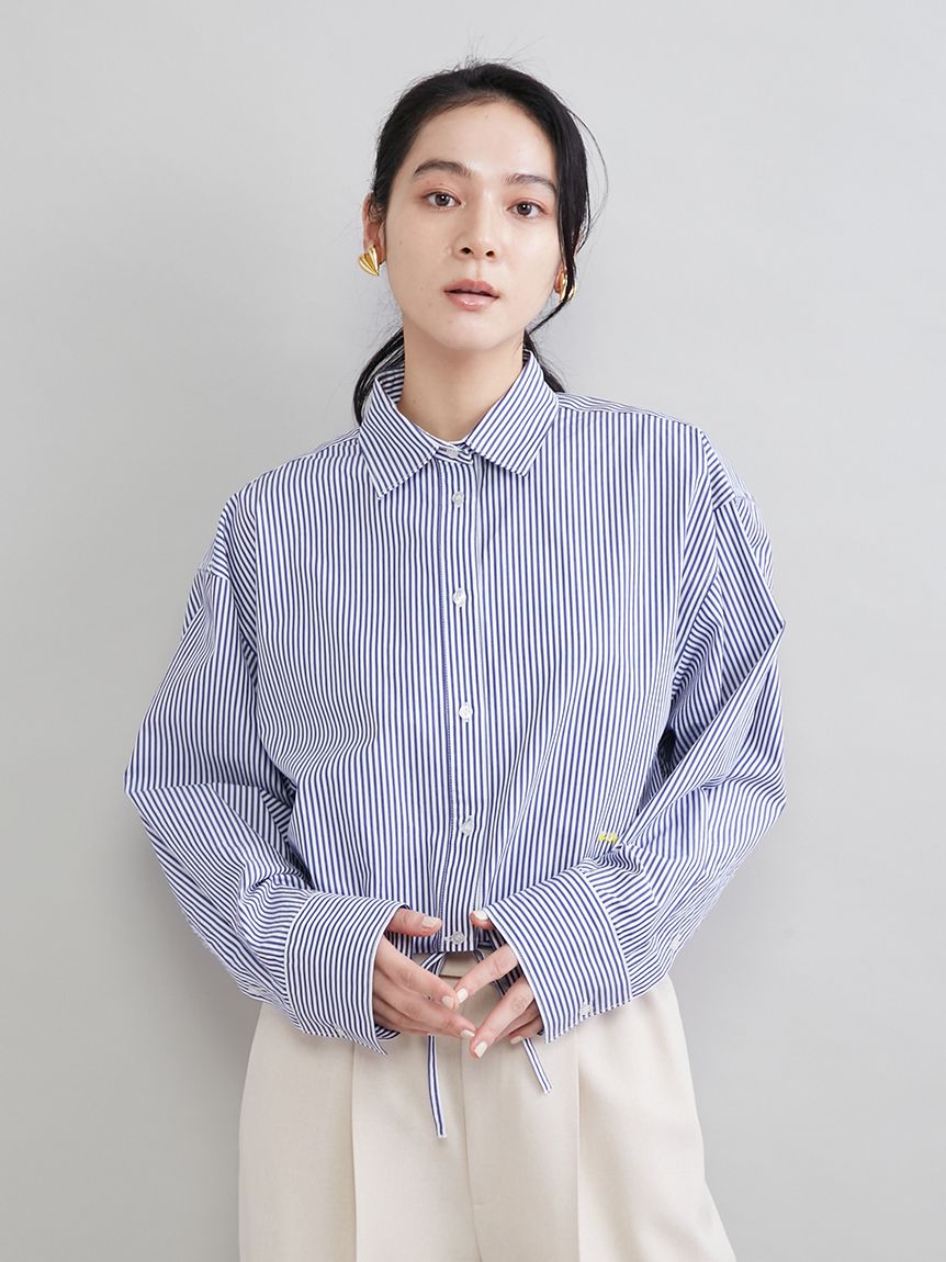 ストライプドロストショートシャツ(シャツ)｜トップス｜Mila Owen