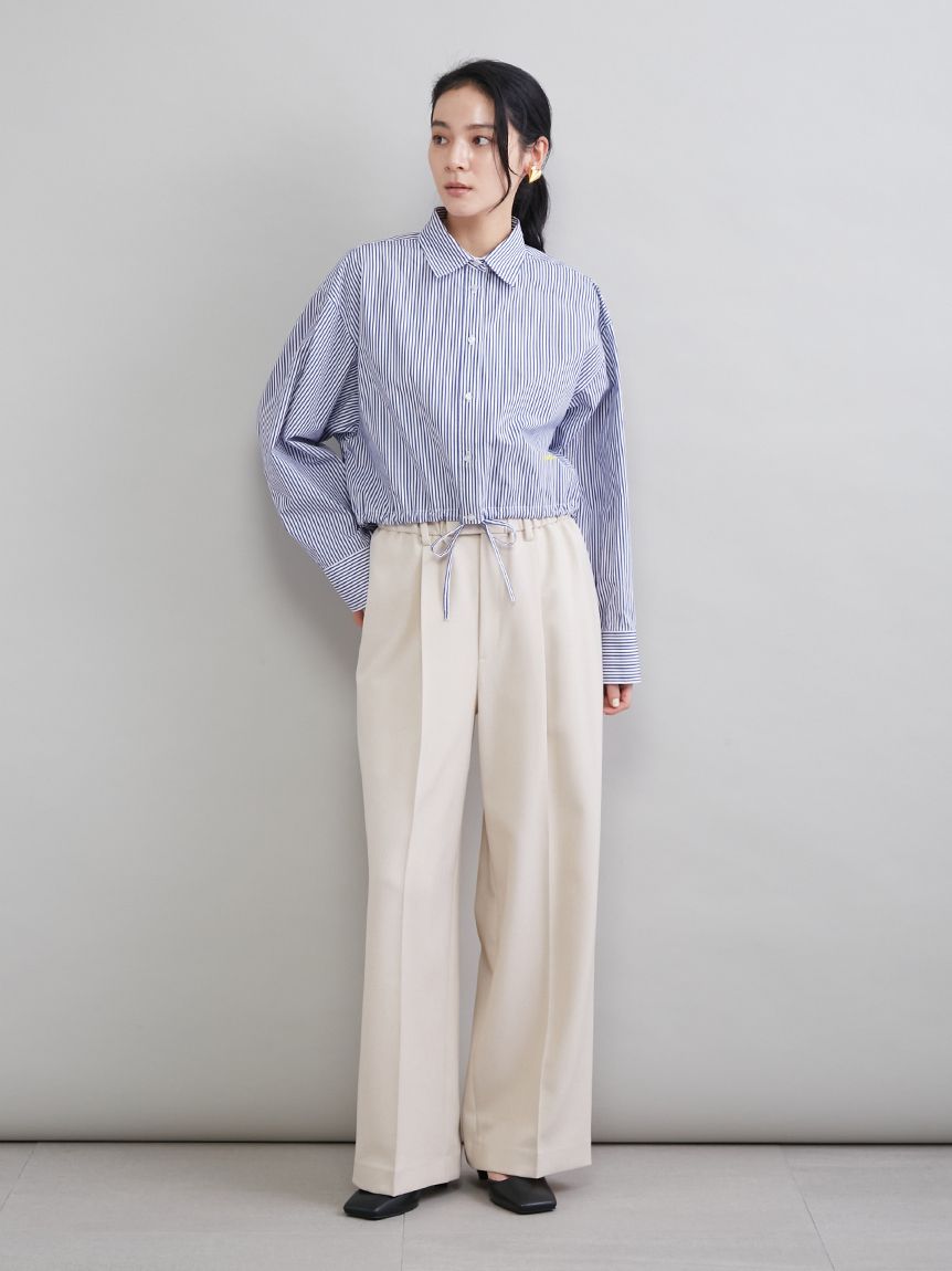 ストライプドロストショートシャツ(シャツ)｜トップス｜Mila Owen