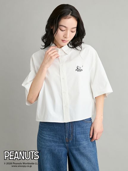 PEANUTS RECORDS】ボタンダウン短丈シャツ(ブラウス)｜トップス｜Mila 