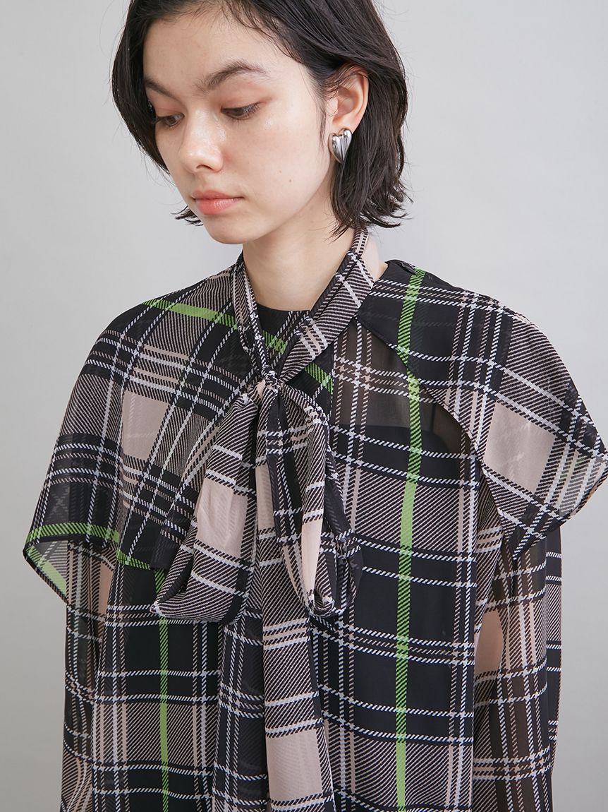 チェックボウタイブラウス(ブラウス)｜トップス｜Mila Owen（ミラ