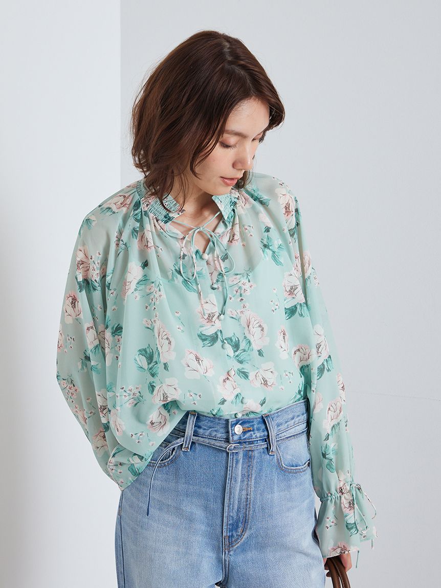 フラワープリントブラウス(ブラウス)｜トップス｜Mila Owen（ミラ