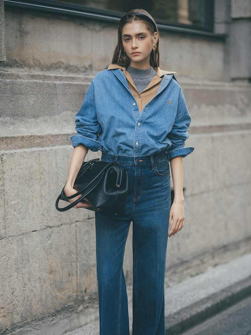POLO RALPH LAUREN】CROPPED BOXY DENIM SHIRT(シャツ・ブラウス