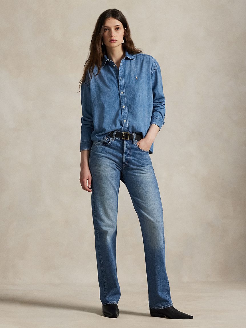POLO RALPH LAUREN】CROPPED BOXY DENIM SHIRT(シャツ・ブラウス