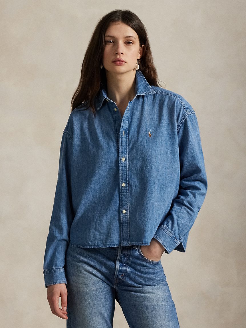POLO RALPH LAUREN】CROPPED BOXY DENIM SHIRT(シャツ・ブラウス
