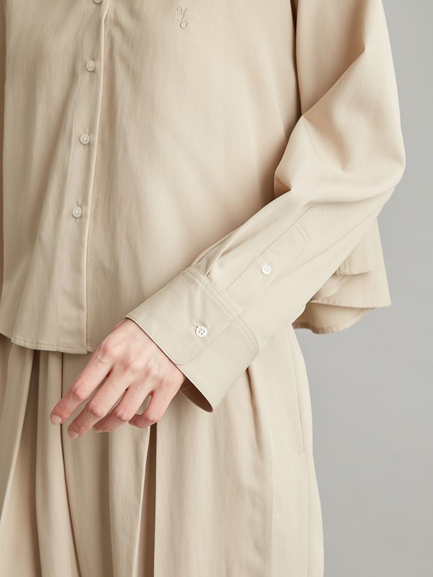 【極美品】BEAUVET ボーヴェット　ブラウス　ショートトップス UVカット】【防シワ】ショート丈シャツ(シャツ・ブラウス)｜トップス