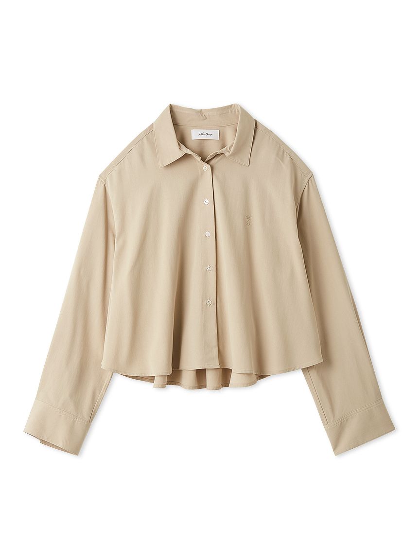 【極美品　未使用級】ドゥロワー　コットンオーガンジーショートスリーブブラウス UVカット】【防シワ】ショート丈シャツ(シャツ・ブラウス)｜トップス