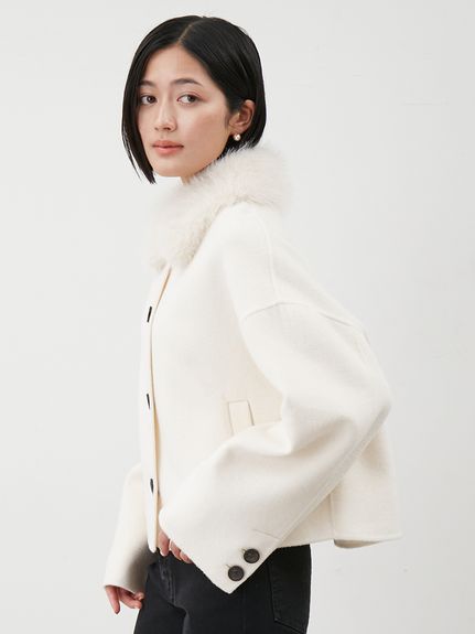 2wayファーカラーリバーショートコート(ハーフコート)｜アウター｜Mila