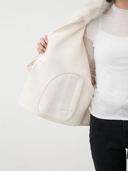 2wayファーカラーリバーショートコート(ハーフコート)｜アウター｜Mila