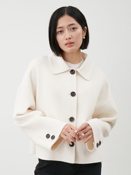 2wayファーカラーリバーショートコート(ハーフコート)｜アウター