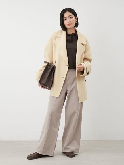 MilaOwen 人気ピーコート woolコクーンシルエットピーコート｜ミラオーウェンの通販