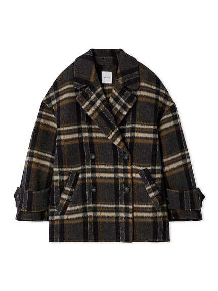 woolコクーンシルエットピーコート(ハーフコート)｜アウター