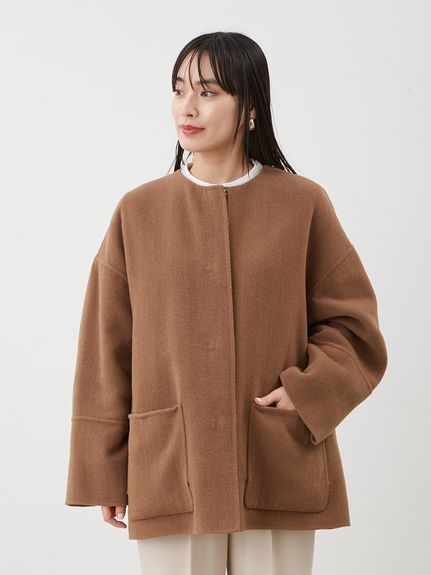 MilaOwen 2WAYファーポケットリバーコート WEB限定カラー】2wayファーポケットリバーコート(ハーフコート