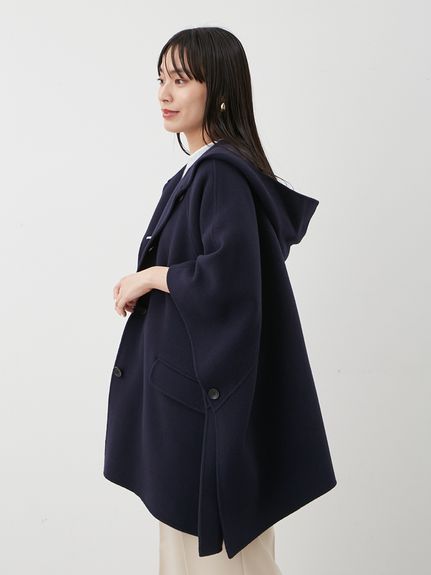 フードポンチョコート(ハーフコート)｜アウター｜Mila Owen