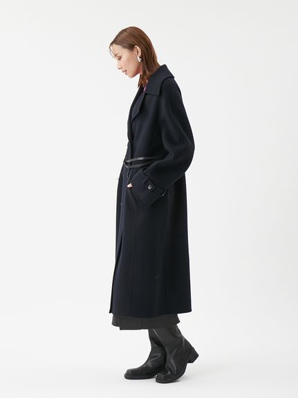 ベルト付きリバーピーコート(ロングコート)｜アウター｜Mila Owen