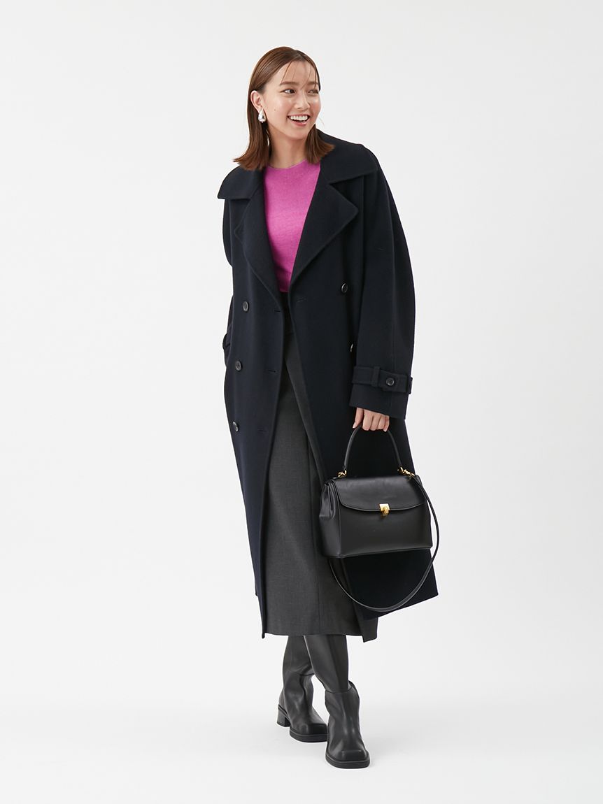 美品【JULIAN】本革 リアルレザーマキシ丈ガウンコート ベルト ブラウン L EDWIN（エドウィン） 飯田工房 イイダコウボウ ギャリソン レザー