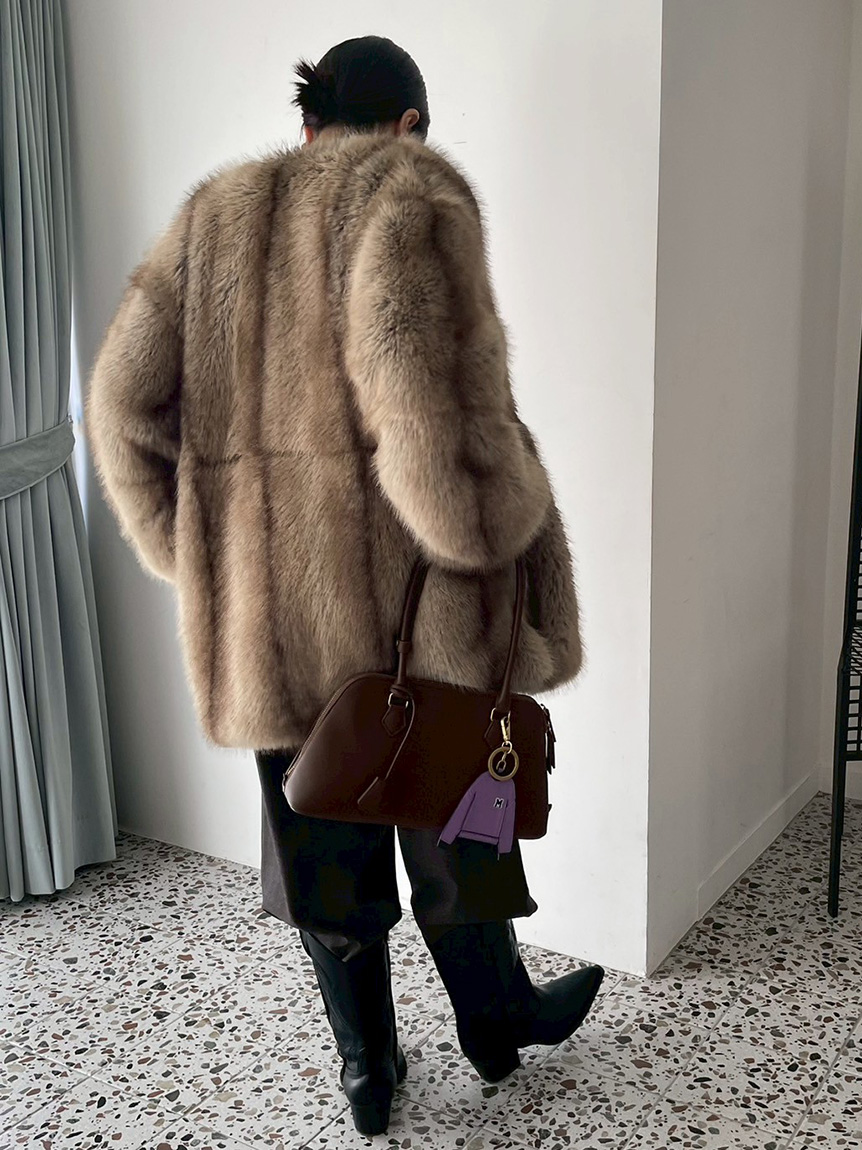 kao　Mila Owen　ブラウン　ファーコート 楽天市場】【SALE／45%OFF】フード付きエコファーモッズCT Mila Owen