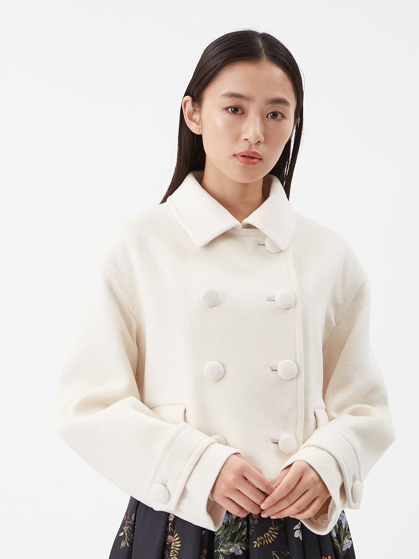 ウールカシミヤショート丈ピーコート(コート)｜アウター｜Mila Owen