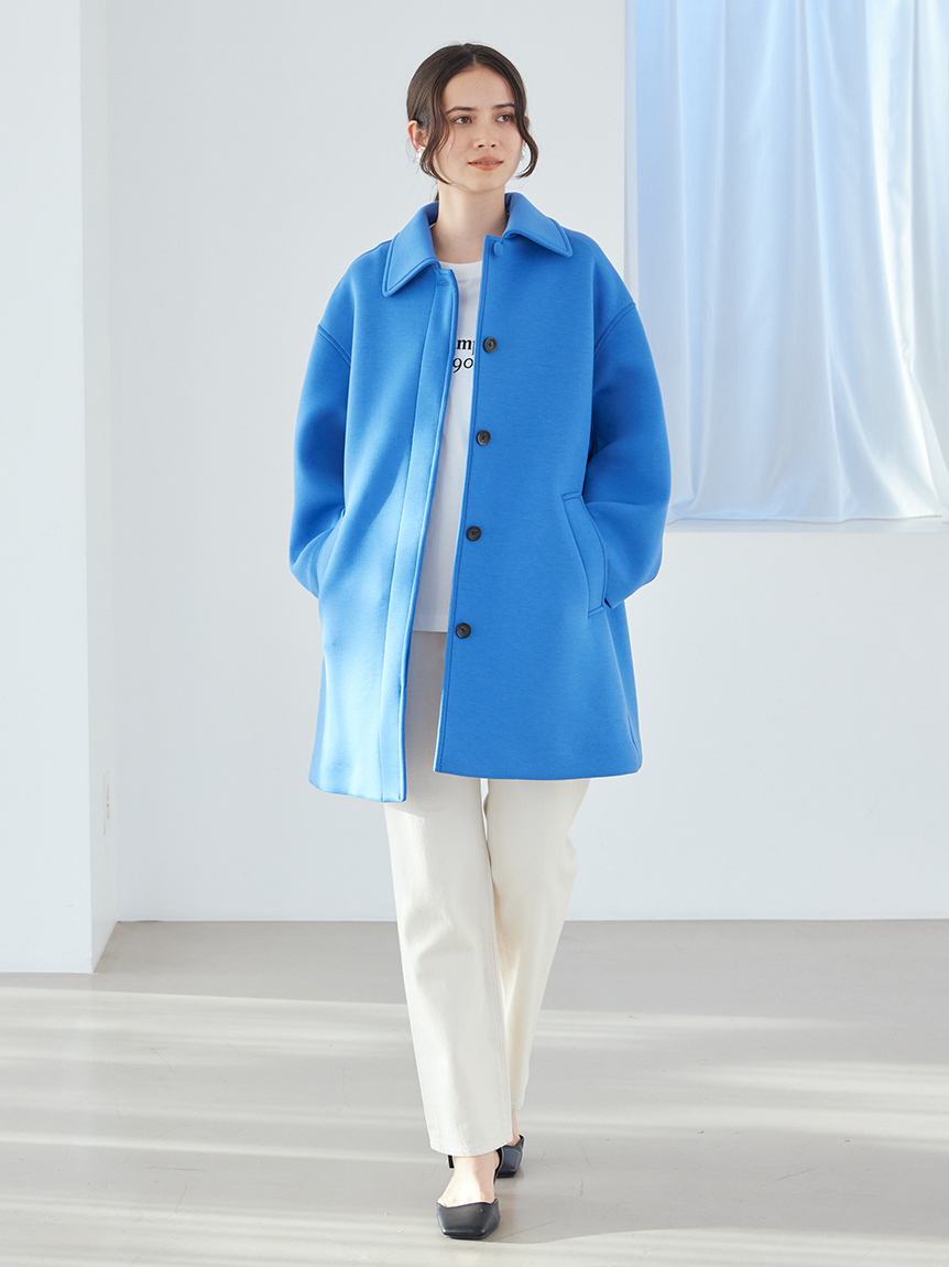 ステンカラーAラインポンチコート(ハーフコート)｜アウター｜Mila