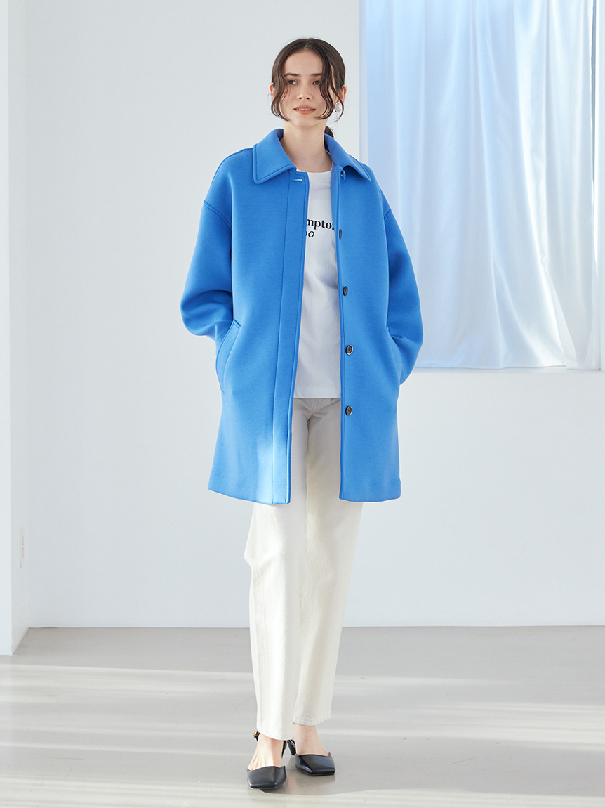 ステンカラーAラインポンチコート(ハーフコート)｜アウター｜Mila