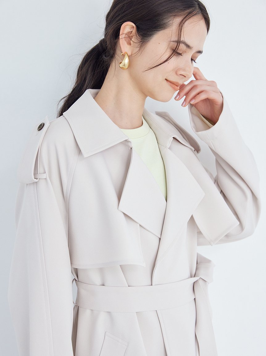 Momoページ Mila Owen 共ベルト付憲章デザイントレンチコート Mila Owen｜共ベルト付憲章デザイントレンチコート | Rakuten Fashion