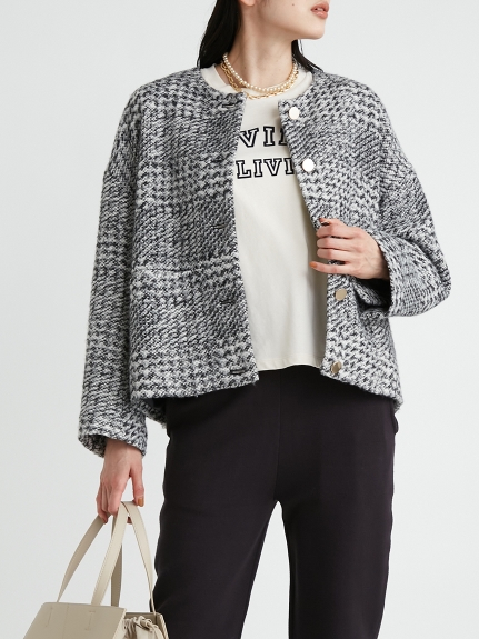 ノーカラーコクーン金釦ブレザー ノーカラージャケット アウター Mila Owen ミラオーウェン の通販サイト 公式