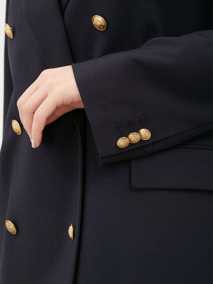 金釦オーバーサイズダブルブレストジャケット(テーラードジャケット