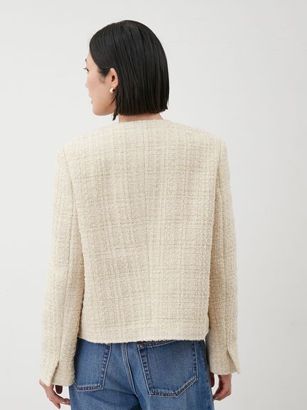 金釦パッチポケットコンパクトツィードジャケット(ジャケット