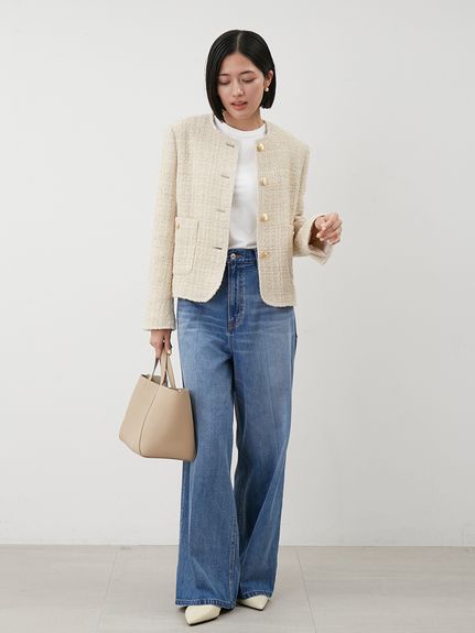 【新品】MilaOwen ミラオーウェン　アイボリー ジャケット Mila Owen×Barbour アイボリー ショートジャケット