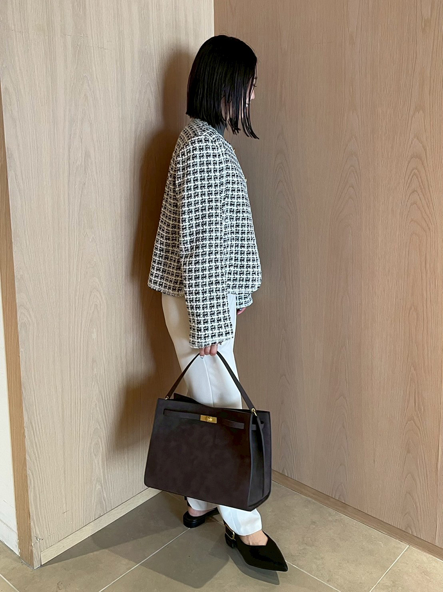 金釦パッチポケットコンパクトツィードジャケット(ジャケット