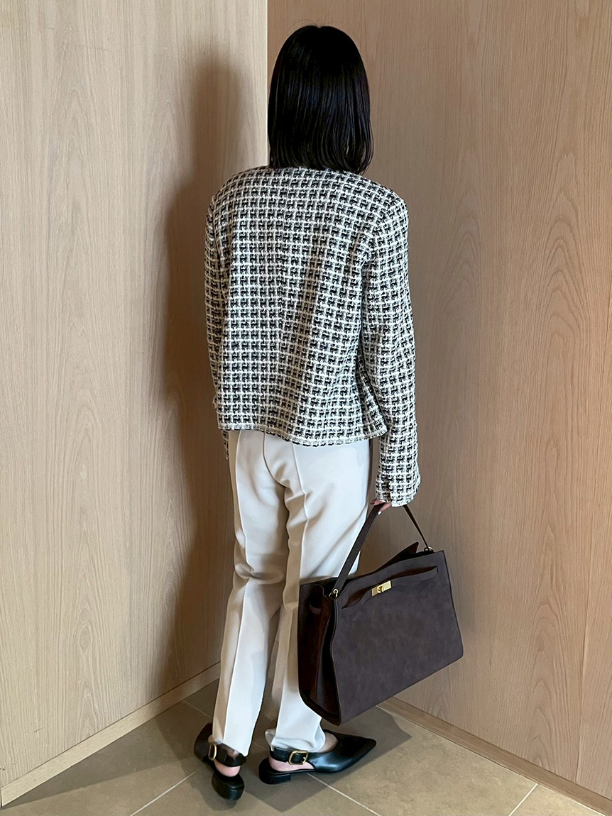 金釦パッチポケットコンパクトツィードジャケット(ジャケット