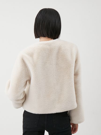 金釦クロップドファージャケット(ジャケット)｜アウター｜Mila Owen