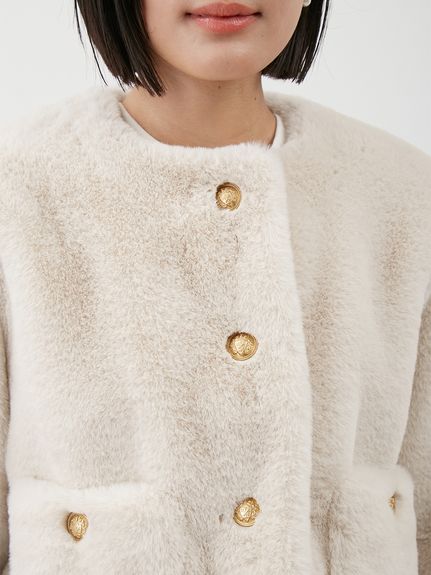 Mila owen 金釦クロップドファージャケット 金釦クロップドファージャケット(ジャケット)｜アウター｜Mila Owen