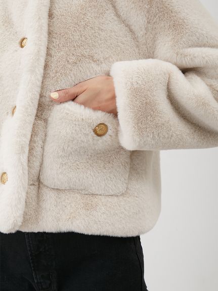 金釦クロップドファージャケット(ジャケット)｜アウター｜Mila Owen