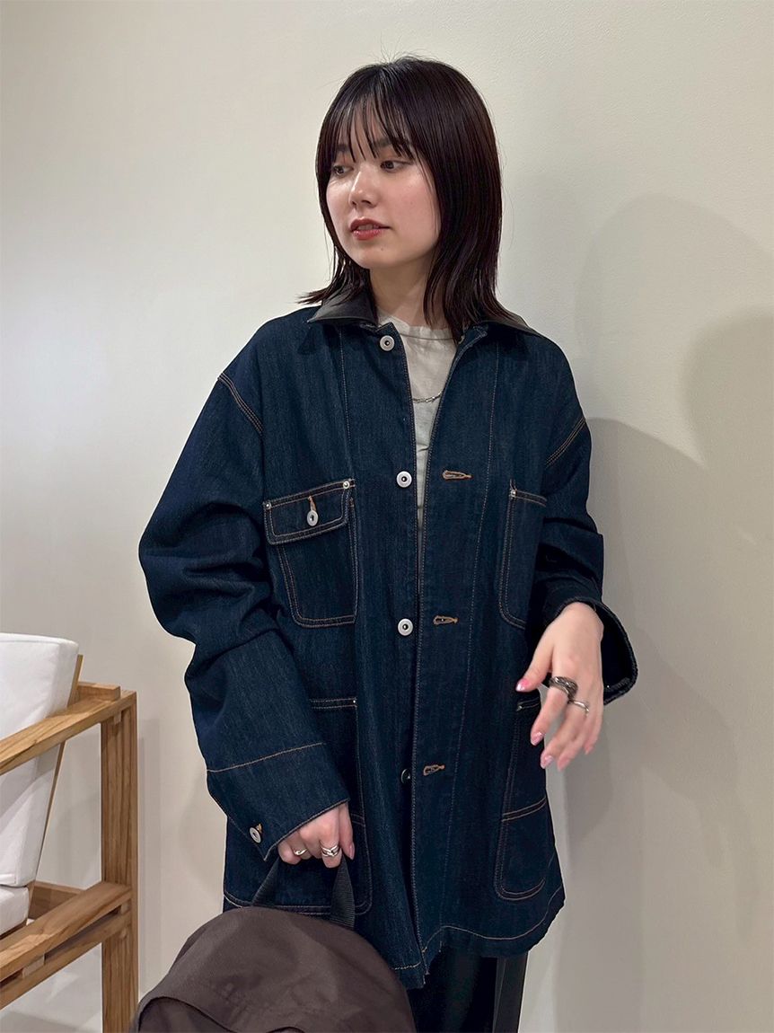ハーフ丈デニムカバーオール(デニムジャケット)｜アウター｜Mila Owen