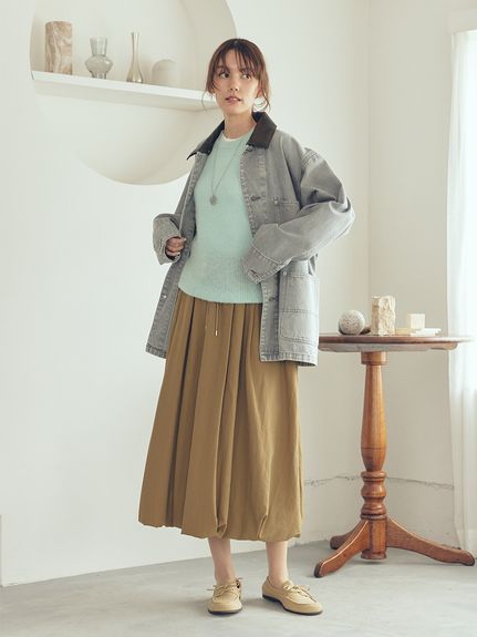 ハーフ丈デニムカバーオール(デニムジャケット)｜アウター｜Mila Owen