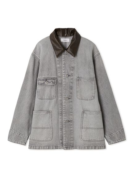 ハーフ丈デニムカバーオール(デニムジャケット)｜アウター｜Mila Owen