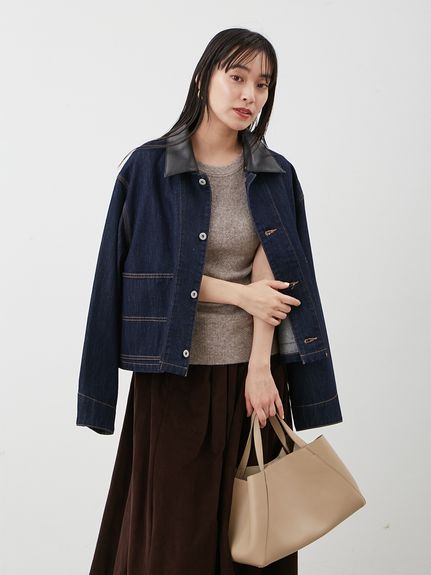 ショート丈デニムカバオール(デニムジャケット)｜アウター｜Mila Owen