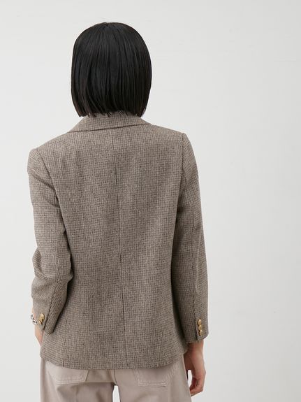 【完売Mila Owen】チェック柄 ダブルブレストジャケット ツィード 完売Mila Owen】チェック柄 ダブルブレストジャケット ツィード