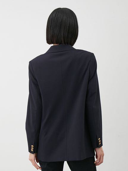金釦ダブルブレストロングブレザー(テーラードジャケット