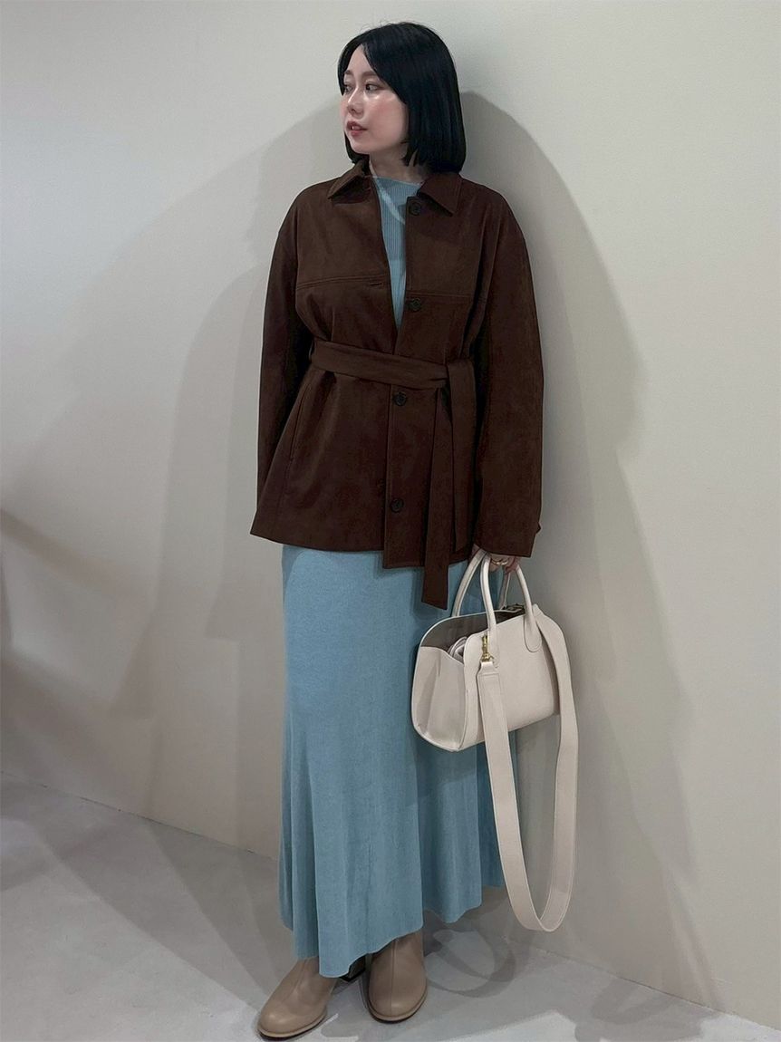 3万円→1万4000円 美品 完売 Mila owen 青 コート WEB限定カラー】フレンチダウンジャケット(ダウンジャケット