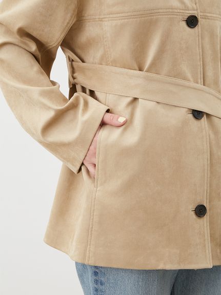 ステンカラーリサイクスウェードライクブルゾン(ブルゾン