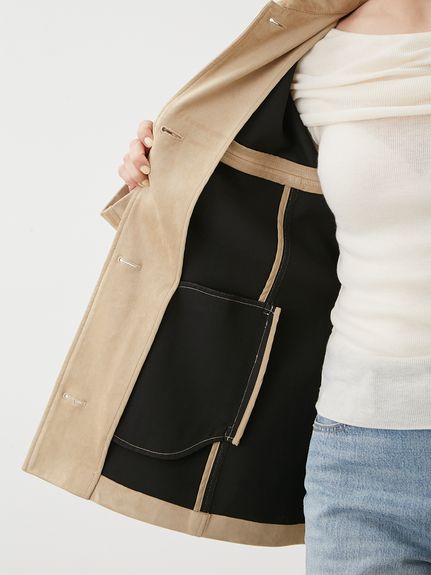 ステンカラーリサイクスウェードライクブルゾン(ブルゾン)｜アウター