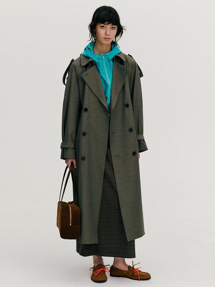 3万円→1万4000円 美品 完売 Mila owen 青 コート 撥水リサイクルポリコンパクトサイズブルゾン(ブルゾン