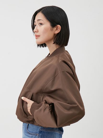 【美品】 ミラオーウェン ma1 ショート ブルゾン ベージュ リサイクルナイロンショートバブルMA-1(ブルゾン)｜アウター