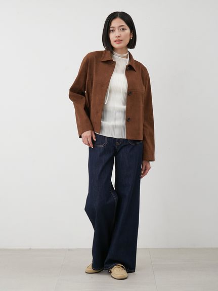 【MilaOwen】ステンカラースウェードブルゾン Mila Owen（ミラオーウェン）の「ステンカラースウェード