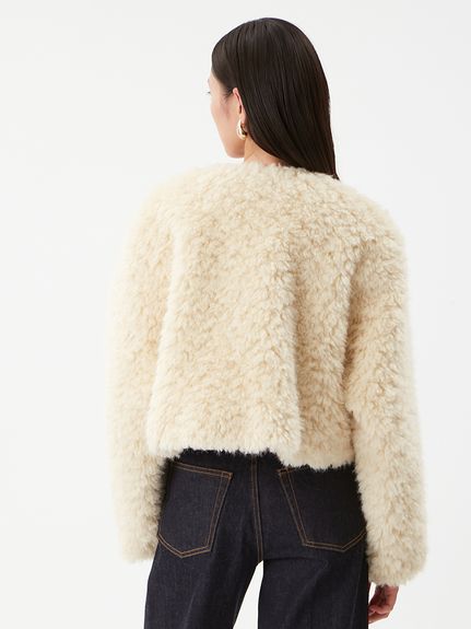 金釦フェイクファー短丈ジャケット(ジャケット)｜アウター｜Mila Owen