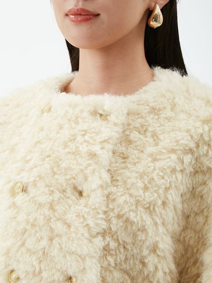 金釦フェイクファー短丈ジャケット(ジャケット)｜アウター｜Mila Owen